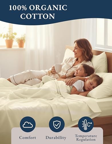 LANE LINEN California King Sheet Set 100% Organic Cotton 4pc Soft - Image 6