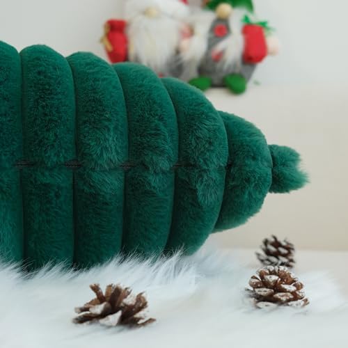 JOJUSIS Faux Fur Plush Throw Pillow Covers, Dark Green, 16 x 16-Inch - Image 4