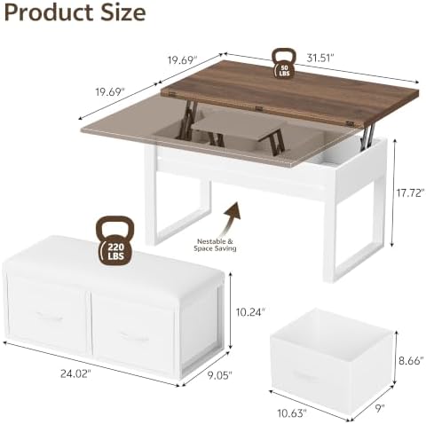 31.5'' Lift Top Coffee Table - Image 2