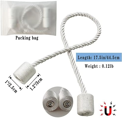 Magnetic Curtain Tiebacks Decorative Holdbacks Rope Tie Back Drapes Hangtty - Image 2