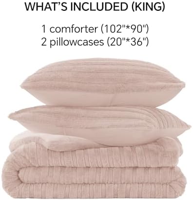 BEDELITE Faux Fur King Size Comforter Set, Fluffy Bed Set - Image 7