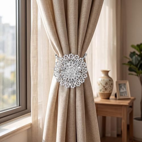 2 Pack European Flower Curtain Tiebacks Window Holdback Buckles - Image 4