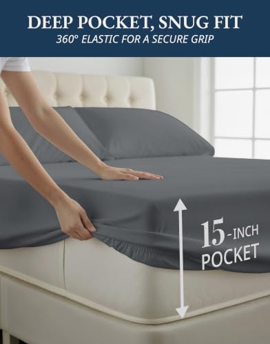 LANE LINEN Extra Long Twin Sheets Sateen Weave - Image 6