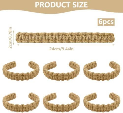 6 Pack Braided Curtain Tieback Elegant Boho Rustic Drapes Holdback - Image 2