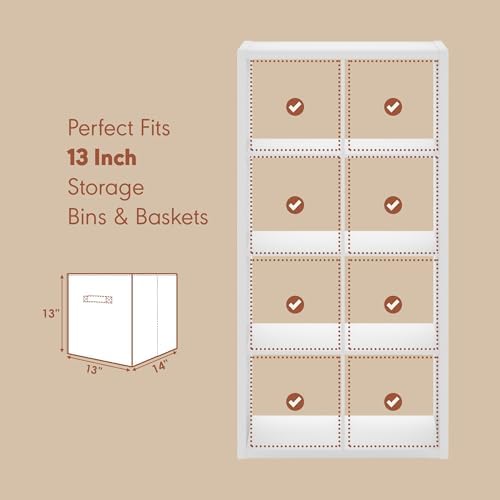 Furinno Cubicle Record Player Stand, 8-Cube Vinyl Record Storage - Image 6