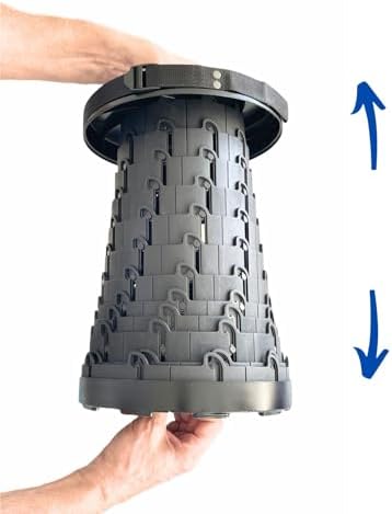 Mini-Max Stool 17.7-Inch Grey and Black Plastic Adjustable Height Retractable - Image 5