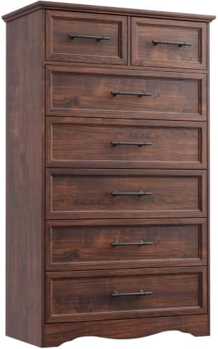 YANSNWO Walnut 7 Drawer Dresser by YANSNWO