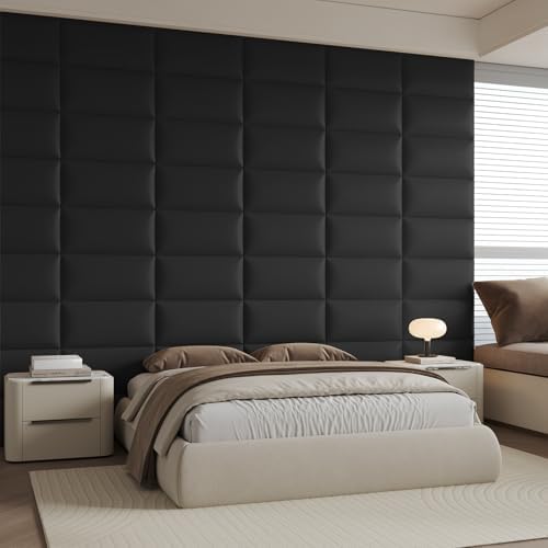 Black Stick-On Wall Mounted Headboard - Image 3