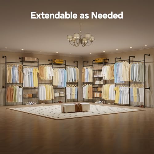 W5 Industrial Pipe Clothes Rack, Heavy Duty Clothing Rack - Image 3
