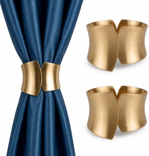 2 Pack Golden Classic Spring Clip Curtain Tiebacks Holdback Buckles Holders by BetterLifeinHouse