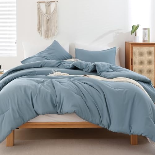 ROSGONIA Alaskan King Comforter, Dusty Blue, 136x120 Soft Bedding Quilt by ROSGONIA