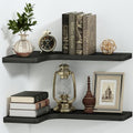 Corner Floating Shelves 24 Inch Wall Mount Shelf Solid Wood by Saumonieres