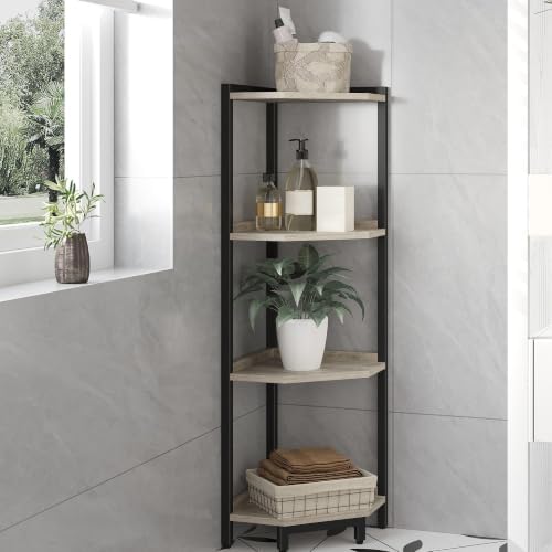 Hzuaneri Corner Shelf Stand 4-Tier Corner Bookshelf Storage Standing Shelf by Hzuaneri