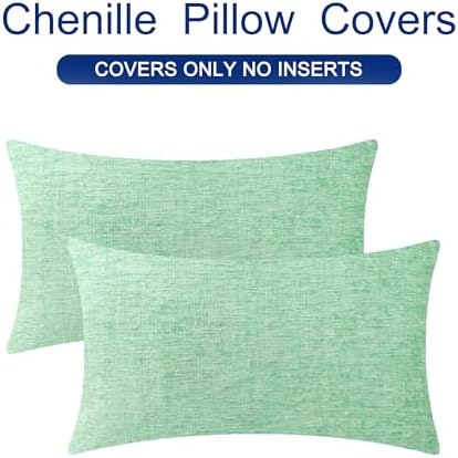 CaliTime Decorative Couch Throw Pillow Covers 20 X 12 Inches Grey Green - Image 6