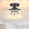 Black Semi Flush Mount Ceiling Light, 3-Light Ceiling Light by Daunton