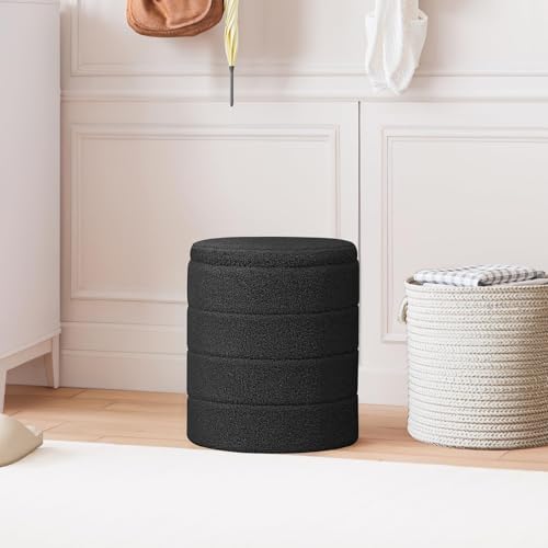 Compact Round Folding Storage Ottoman - Image 2