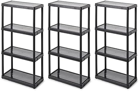 Gracious Living 4 Shelf Fixed Height Light Duty Storage Unit, 3 Pack by GraciousLiving
