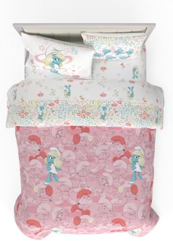 The Smurfs Smurfette Full Bedding Set – 7 Piece Kids Super Soft Microfiber by Franco