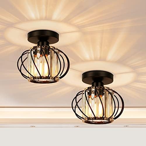 Black Crystal Ceiling Light Fixture by FRIDEKOHOME