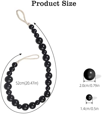Hion 4 Pack Wood Bead Curtain Tiebacks Holdbacks - Image 3