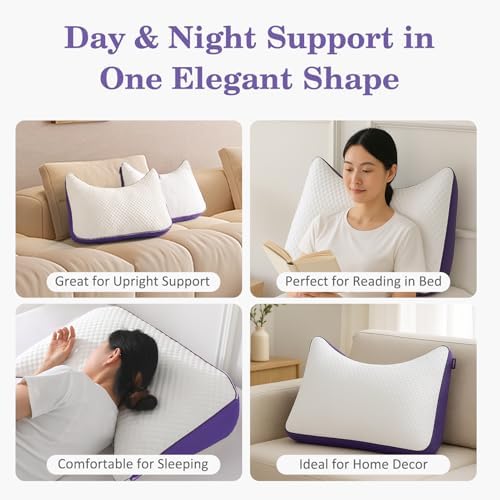 HOMELAB Cooling Adjustable Crescent Memory Foam Pillow, Queen 29x19, 1 Pack - Image 4