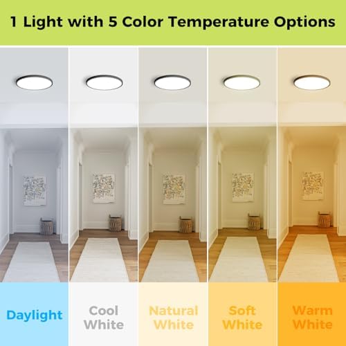 hepside LED Flush Mount Ceiling Light Fixture, 12Inch 24W, - Image 2