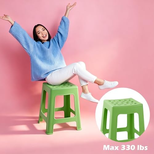 TURSTIN 6 Pack Plastic Stack Stools, 16.9 Inch Stackable Nesting Stools - Image 5