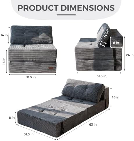 MAXYOYO Folding Sofa Bed, Convertible Chair Bed - Image 3