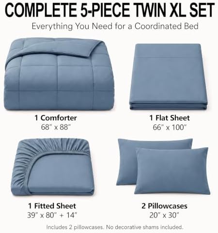 CozyLux Twin XL Comforter Set Dusty Blue - Image 2