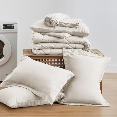Love's cabin King Size Comforter Set Off White, 7 Pieces King Bed in a Bag - Image 6