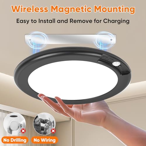 Rechargeable Motion Sensor Ceiling Light, Battery Operated Closet Light - Image 4