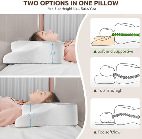 DONAMA Cervical Neck Pillow for Pain Relief, Odorless Contour Memory Foam - Image 2