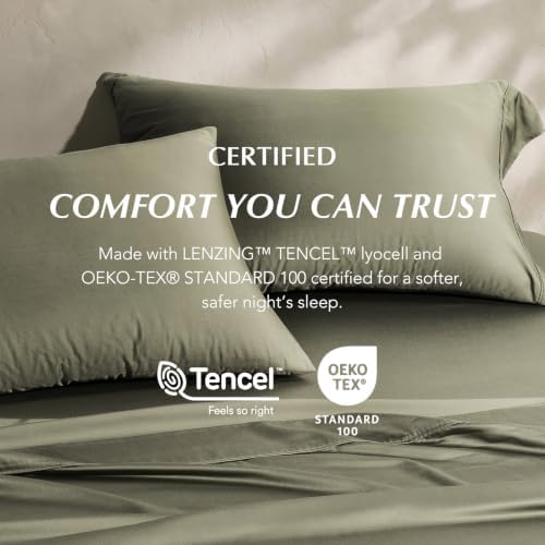 EverGrace Tencel™ Sheet Set, Breathable & Cooling, Dried Sage - Image 5