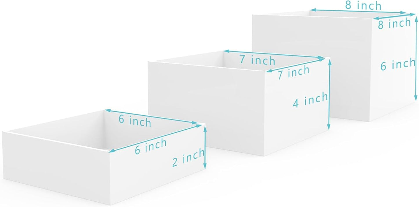 PecMuikee Buffet Risers, Food Risers for Buffet Table, Display Stand Shelf for Catering Dessert Collectibles Jewelry Figures Show, Acrylic Cube Display Nesting Risers with Hollow Bottoms 6PCS