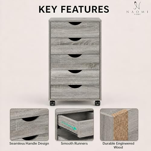 Naomi Home 5 Drawer Storage Cabinet - Image 4