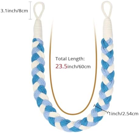 NICEEC 4 Pack Natural Cotton Rope Curtain Tiebacks Elegant Boho Style - Image 3