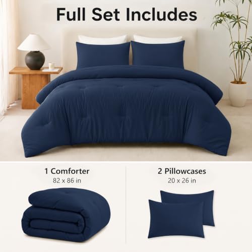CozyLux Full Comforter Set, 3 Pieces Down Alternative Bedding - Image 2