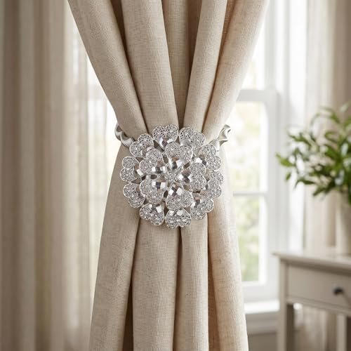2 Pack Small Heart Magnetic Curtain Tiebacks Window Holdback Buckles - Image 3