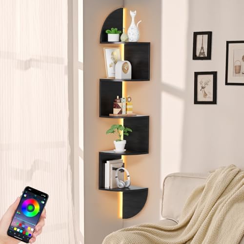 Waipfaru Corner Shelf, 5 Tier Bookshelf - Image 6