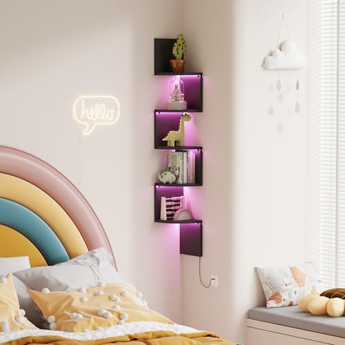 5-Tier Tall Corner Shelf with LED - Image 5