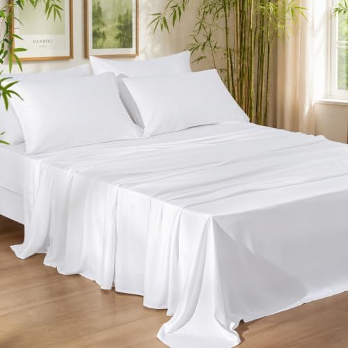 PHF 6PCS Cooling Sheets Set King Size, 100% Rayon Derived from Bamboo by PHF