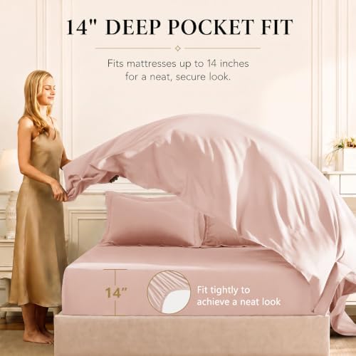 CozyLux Full Comforter Set 82"x86" Blush Pink - Image 5