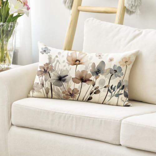 AVOIN colorlife Poppy Flowers Spring Fall Throw Pillow Cover 12x20 Inch - Image 3