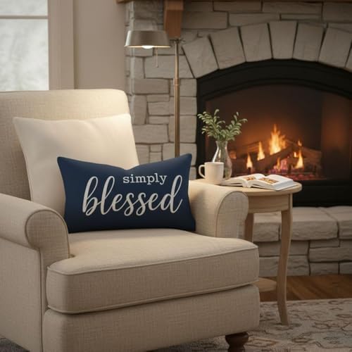 Decorative Lumbar Pillow Cover 12x20 Inch Simply Blessed - Image 6