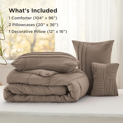 Bedsure Cal King Comforter Set 4-Pc, Pinch Pleat, All-Season - Image 6