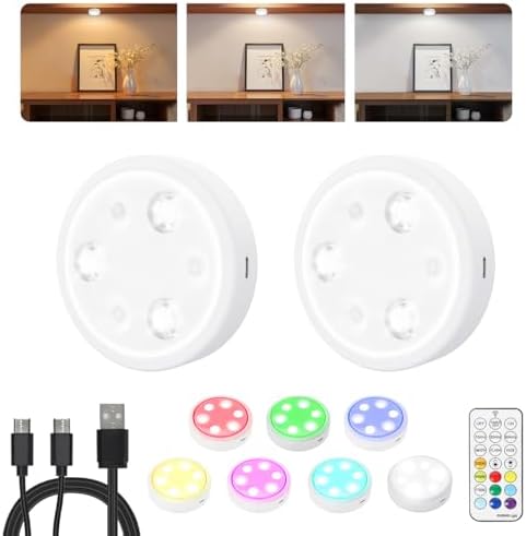 HOLKPOILOT Puck Lights with Remote, 2000mAh Battery Operated Rechargeable Under by HOLKPOILOT
