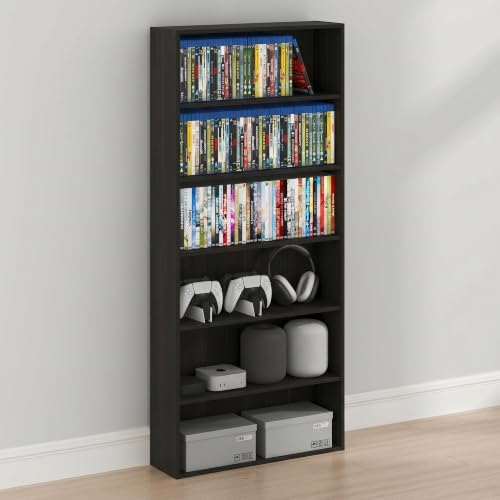 Furinno Basic DVD Shelf, 6-Tier Media Shelf, CD Rack - Image 5