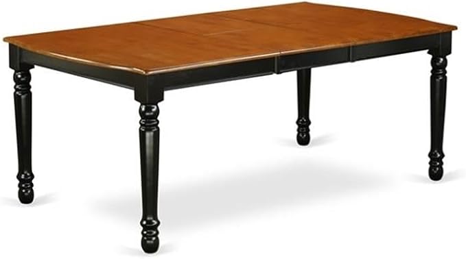 East West Furniture DOVE5-BCH-W 5 Piece Kitchen Table & Chairs Set Includes a Rectangle Dining Room Table with Butterfly Leaf and 4 Dining Chairs, 42x78 Inch, Black & Cherry