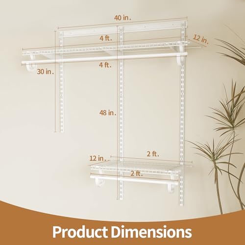 2-4 Ft. White Custom Insert Wire Closet Organizer System Kit - Image 4