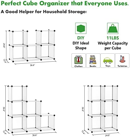 C&AHOME 6-Cube Storage Organizer Cube Shelf Closet Storage Bookcase - Image 2